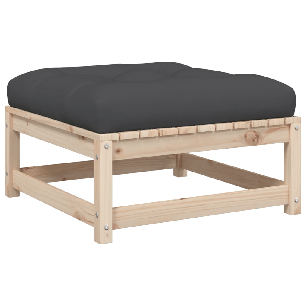 Salon de jardin 3 pcs avec coussins bois de pin massif - XIOS