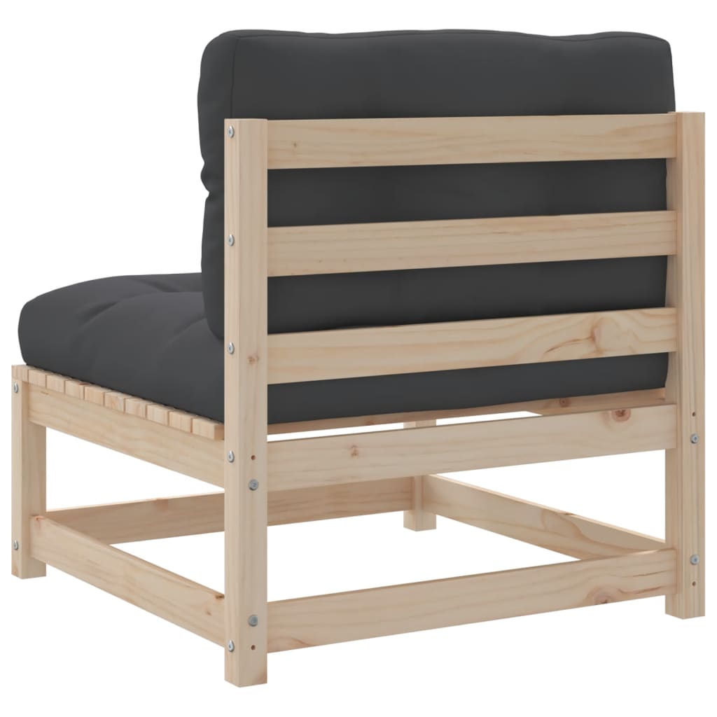 Salon de jardin 3 pcs avec coussins bois de pin massif - XIOS