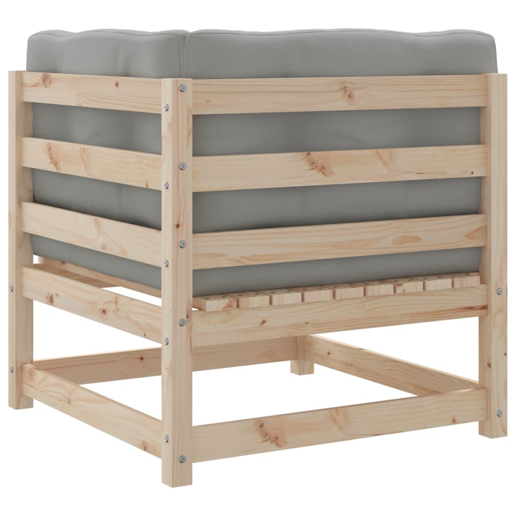 Salon de jardin 3 pcs avec coussins bois de pin massif - XIOS