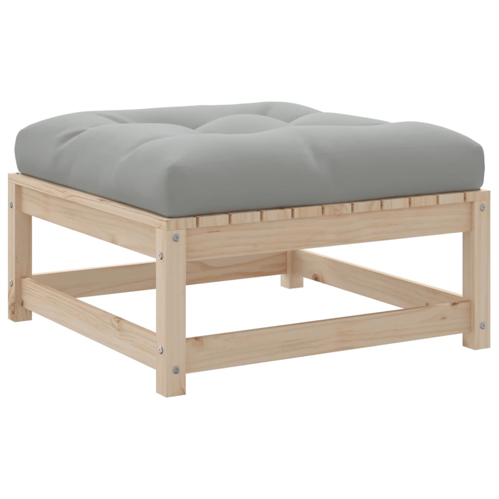 Salon de jardin 3 pcs avec coussins bois de pin massif - XIOS