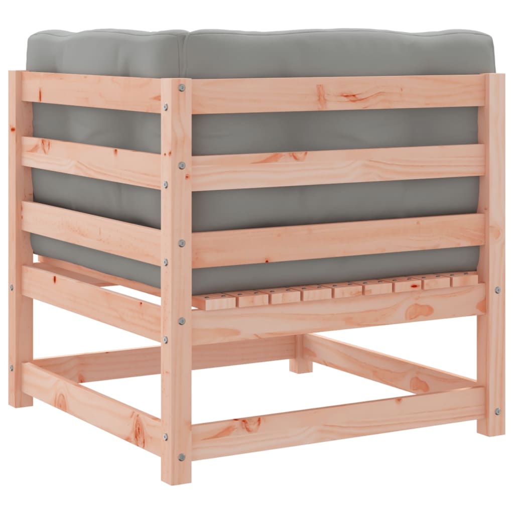Salon de jardin 3 pcs et coussins bois massif sapin de douglas - XIOS