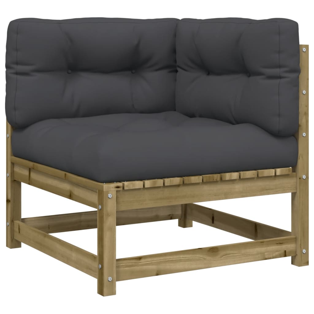 Salon de jardin 3 pcs avec coussins bois de pin imprégné - XIOS