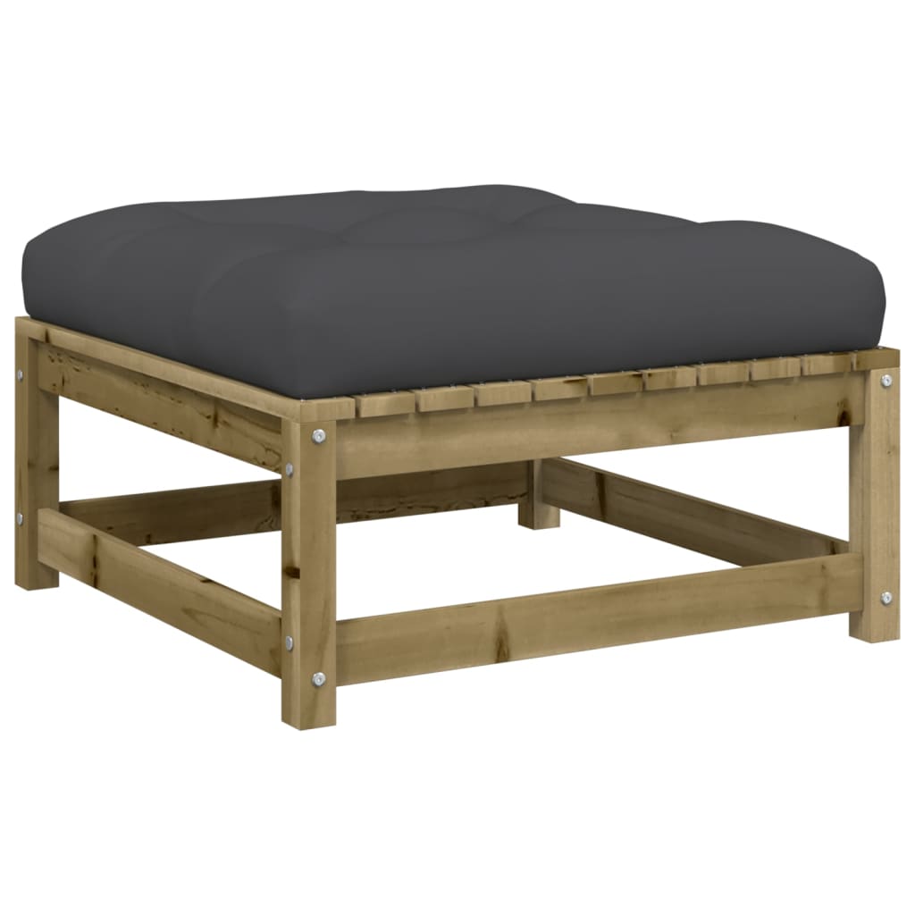 Salon de jardin 3 pcs avec coussins bois de pin imprégné - XIOS