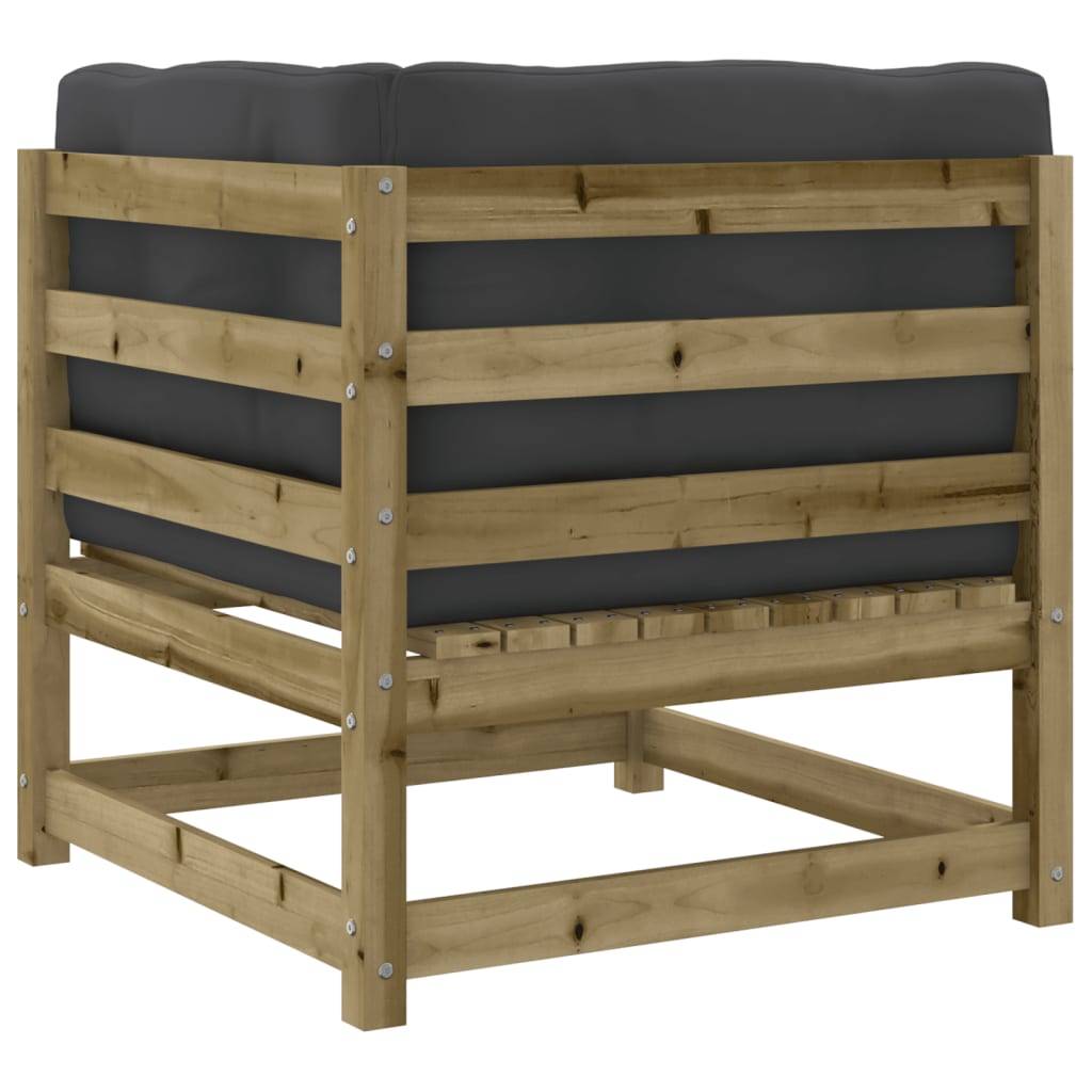 Salon de jardin 3 pcs avec coussins bois de pin imprégné - XIOS