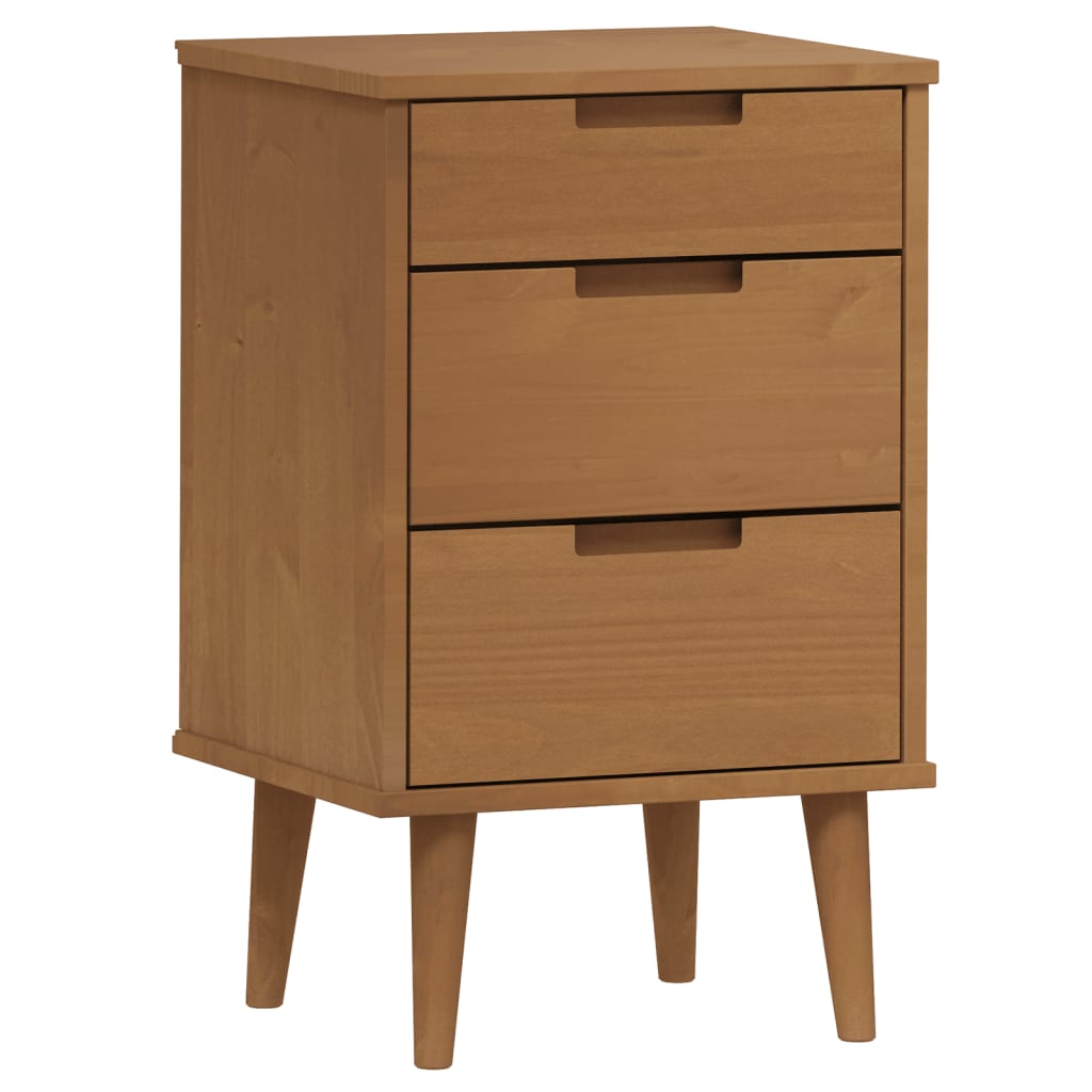 Table de chevet MOLDE Marron 40x35x65 cm Bois de pin solide - XIOS