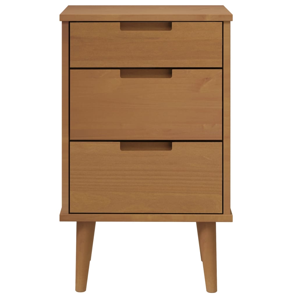 Table de chevet MOLDE Marron 40x35x65 cm Bois de pin solide - XIOS