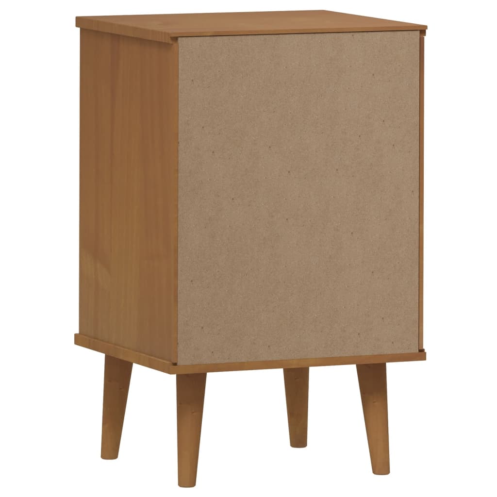 Table de chevet MOLDE Marron 40x35x65 cm Bois de pin solide - XIOS