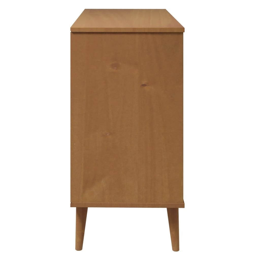 Commode MOLDE Marron 113x40x80 cm Bois de pin massif Commodes vidaXL