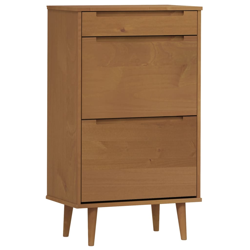 Armoire à chaussures MOLDE Marron 59,5x35x103 cm Bois de pin - XIOS
