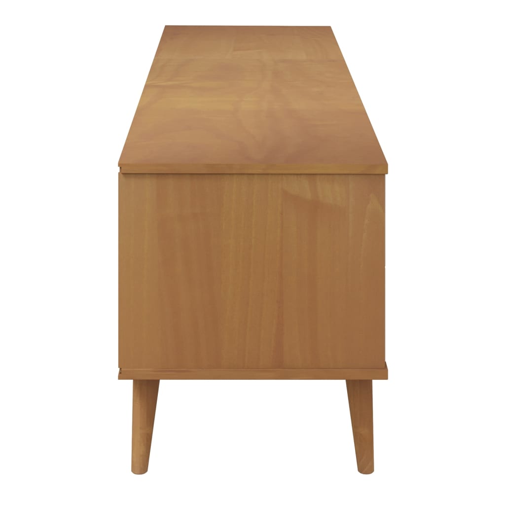 Meuble TV MOLDE Marron 158x40x49 cm Bois de pin massif - XIOS