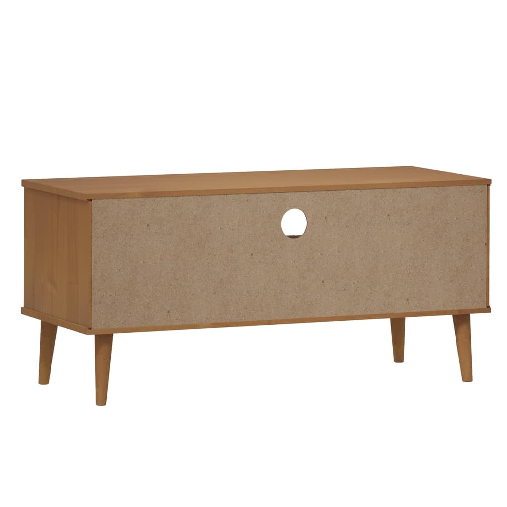Meuble TV MOLDE Marron 158x40x49 cm Bois de pin massif - XIOS