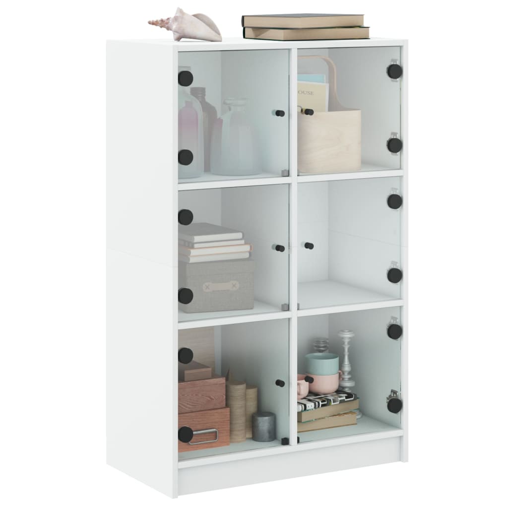 Buffet haut avec portes blanc 68x37x109 cm bois d'ingénierie - XIOS
