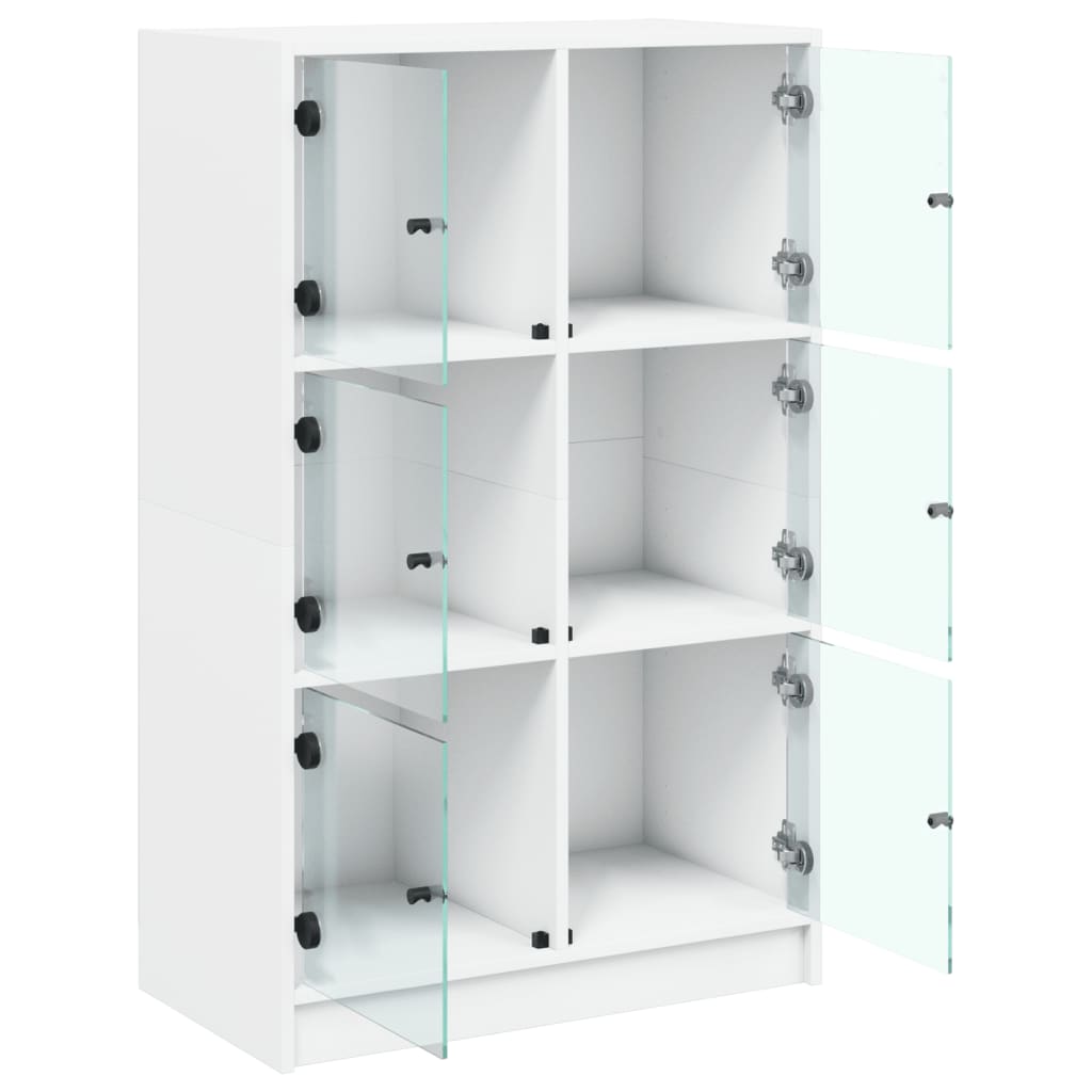 Buffet haut avec portes blanc 68x37x109 cm bois d'ingénierie - XIOS