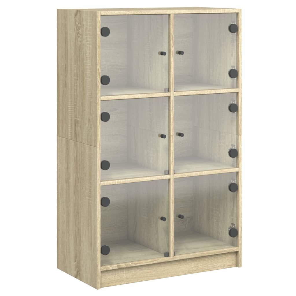 Buffet haut avec portes chêne sonoma bois d'ingénierie - XIOS
