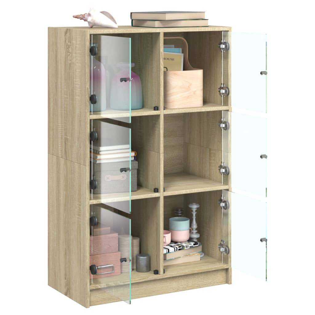 Buffet haut avec portes chêne sonoma bois d'ingénierie - XIOS