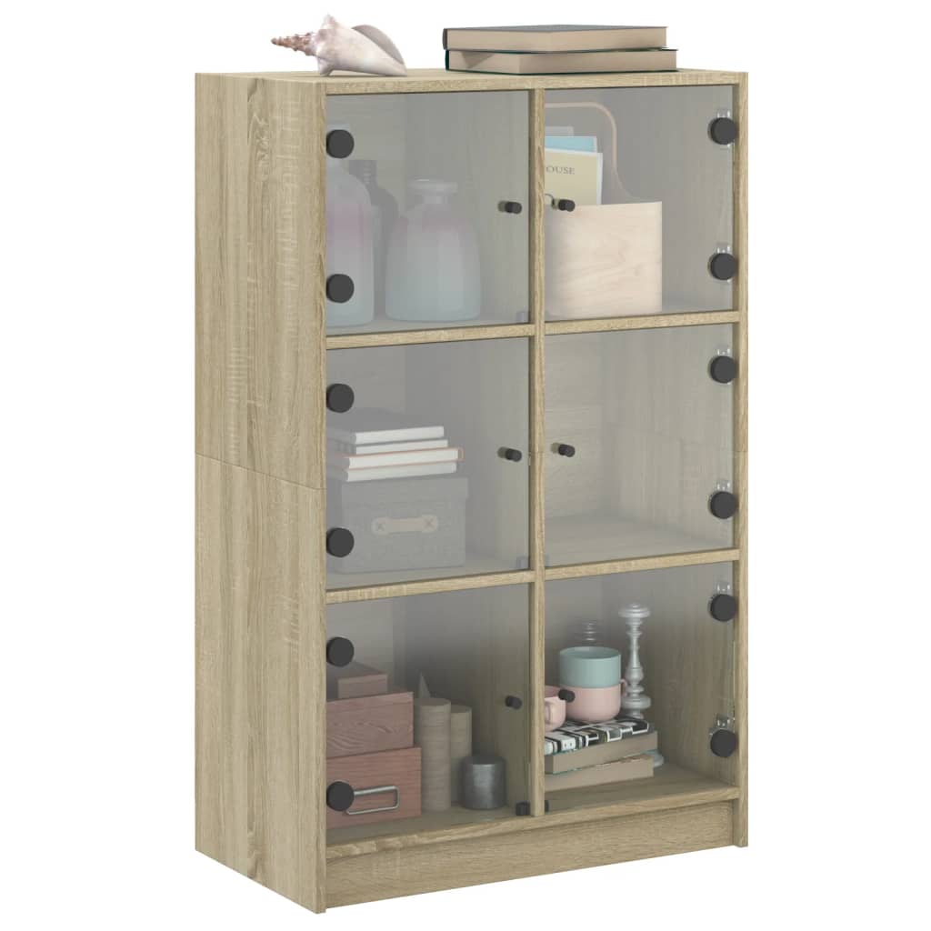 Buffet haut avec portes chêne sonoma bois d'ingénierie - XIOS