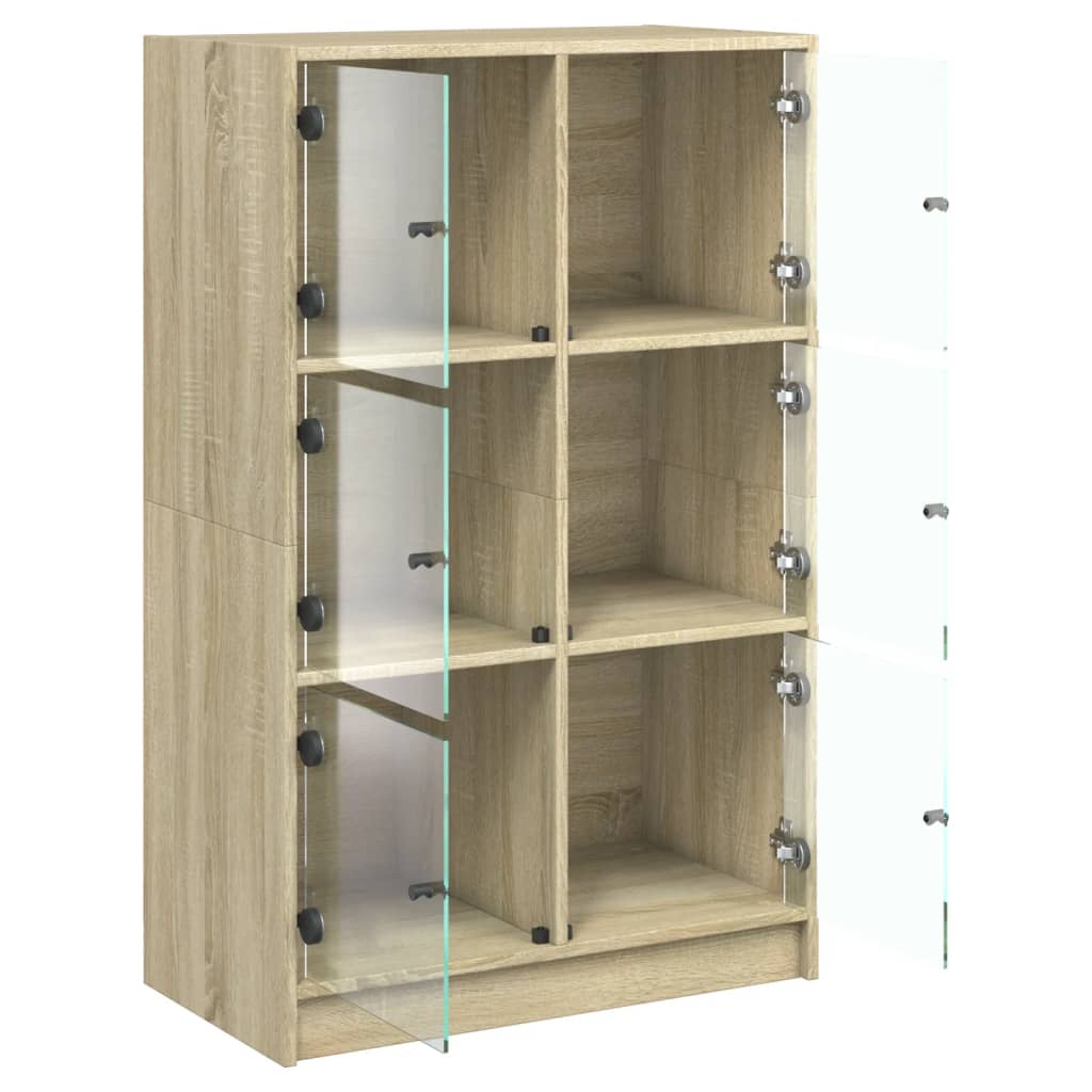 Buffet haut avec portes chêne sonoma bois d'ingénierie - XIOS