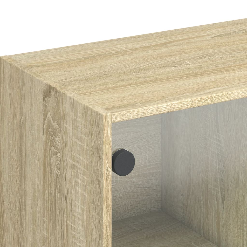 Buffet haut avec portes chêne sonoma bois d'ingénierie - XIOS