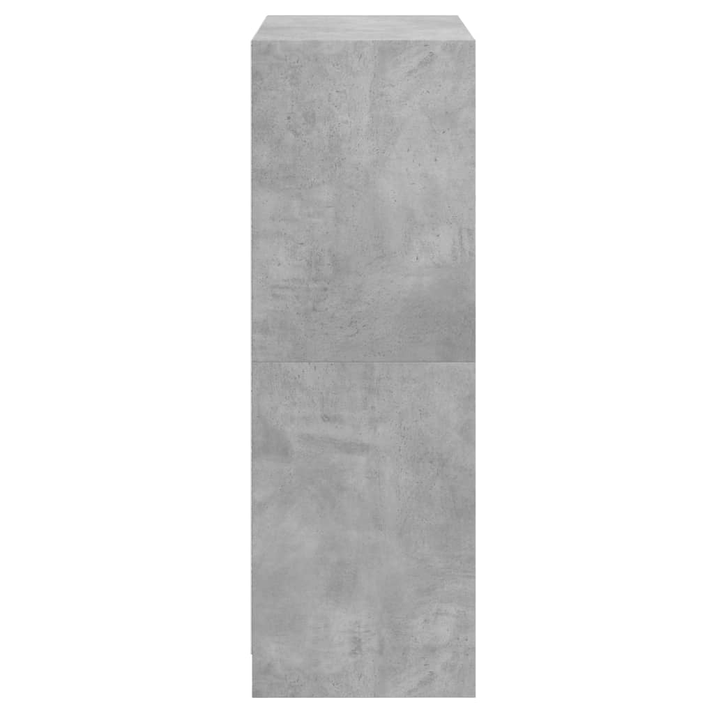 Buffet haut avec portes gris béton 68x37x109 cm bois ingénierie - XIOS