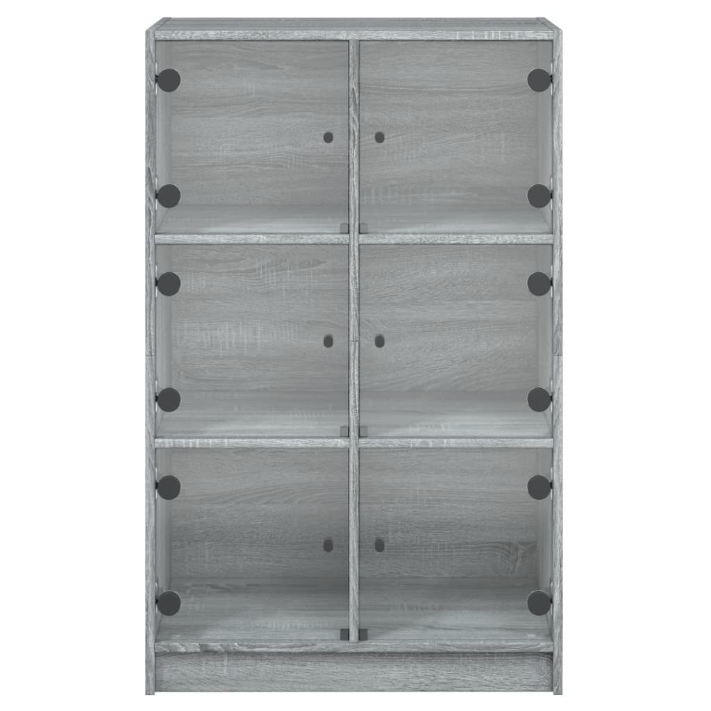 Buffet haut avec portes gris sonoma 68x37x109cm bois ingénierie - XIOS