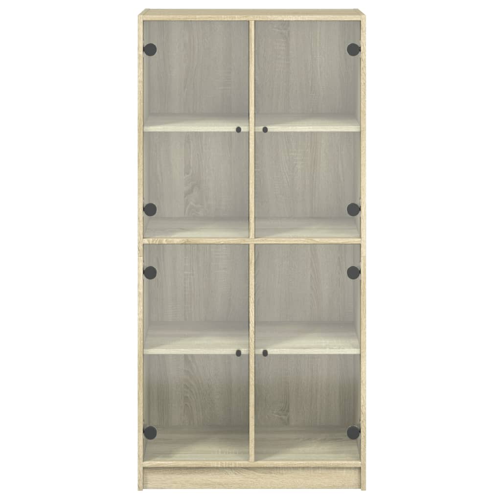 Buffet haut avec portes chêne sonoma bois d'ingénierie