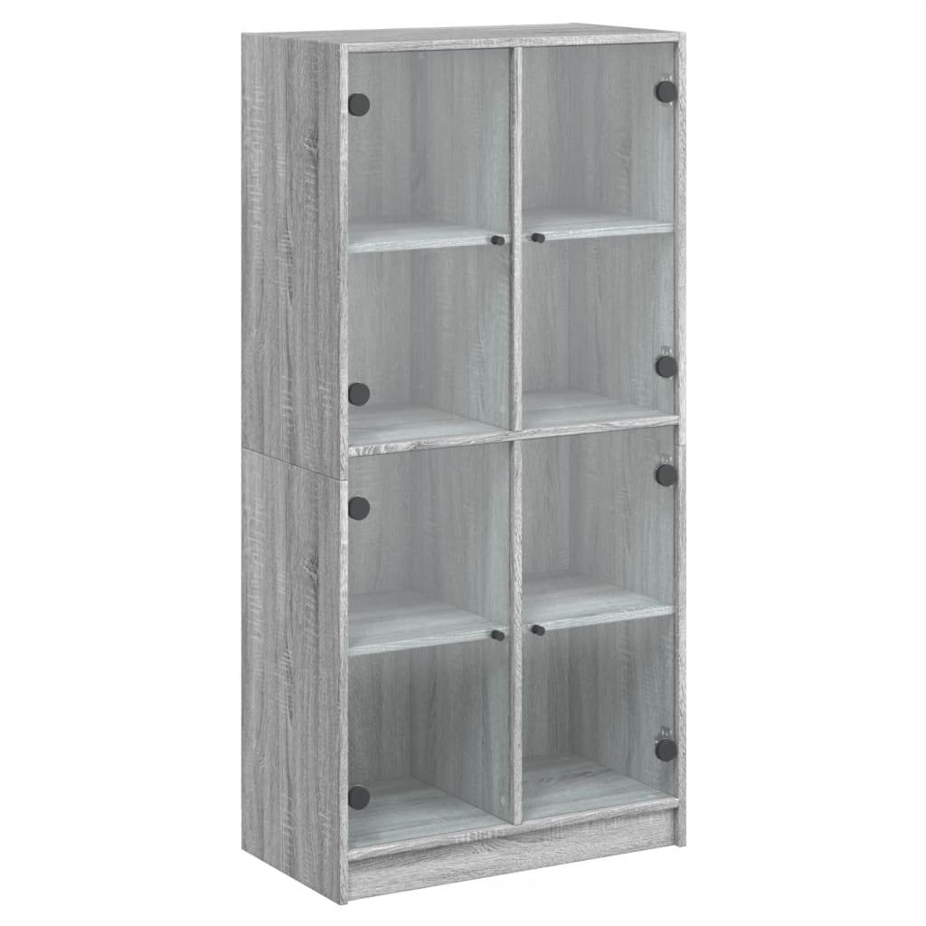 Buffet haut avec portes gris sonoma 68x37x142cm bois ingénierie - XIOS