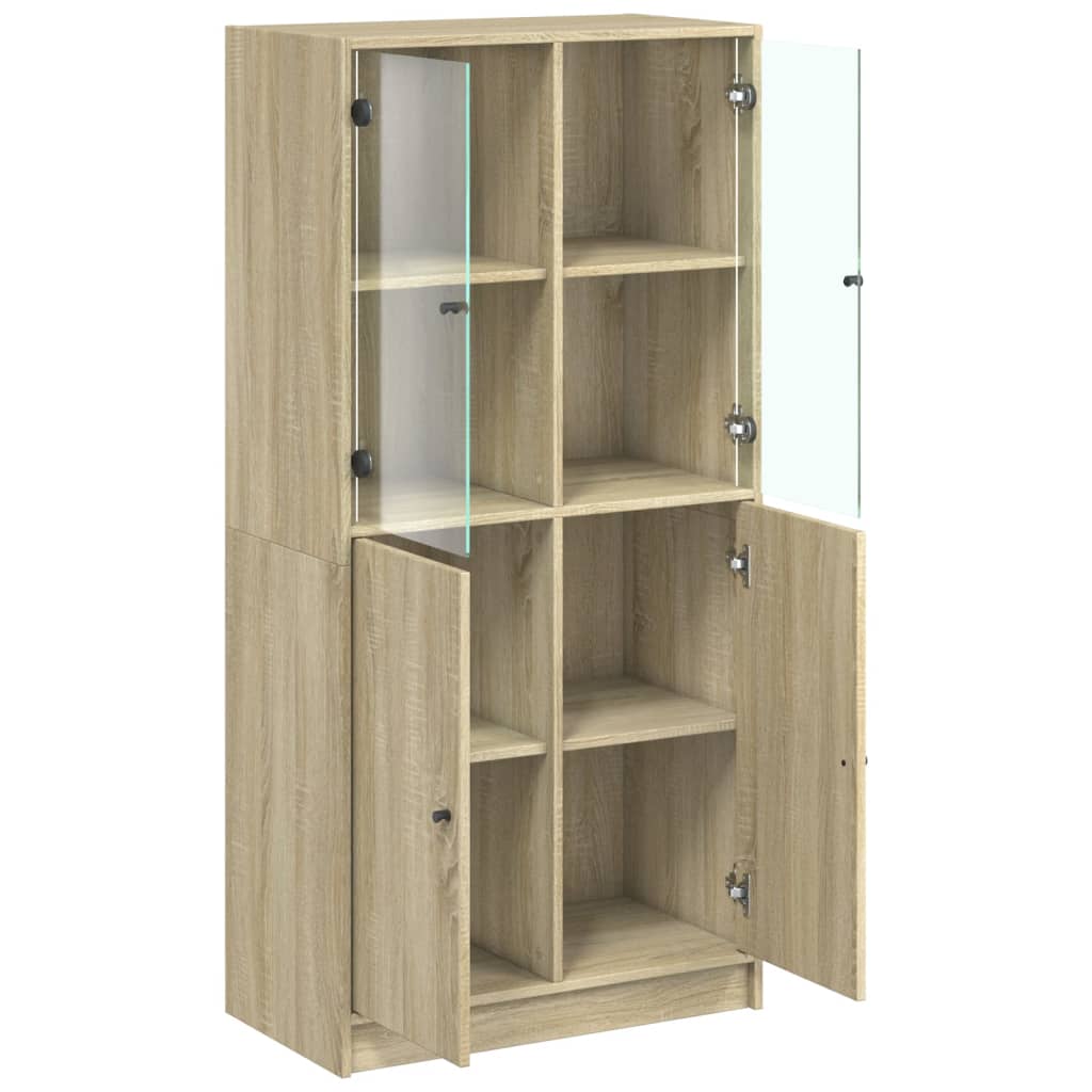 Buffet haut avec portes chêne sonoma bois d'ingénierie - XIOS