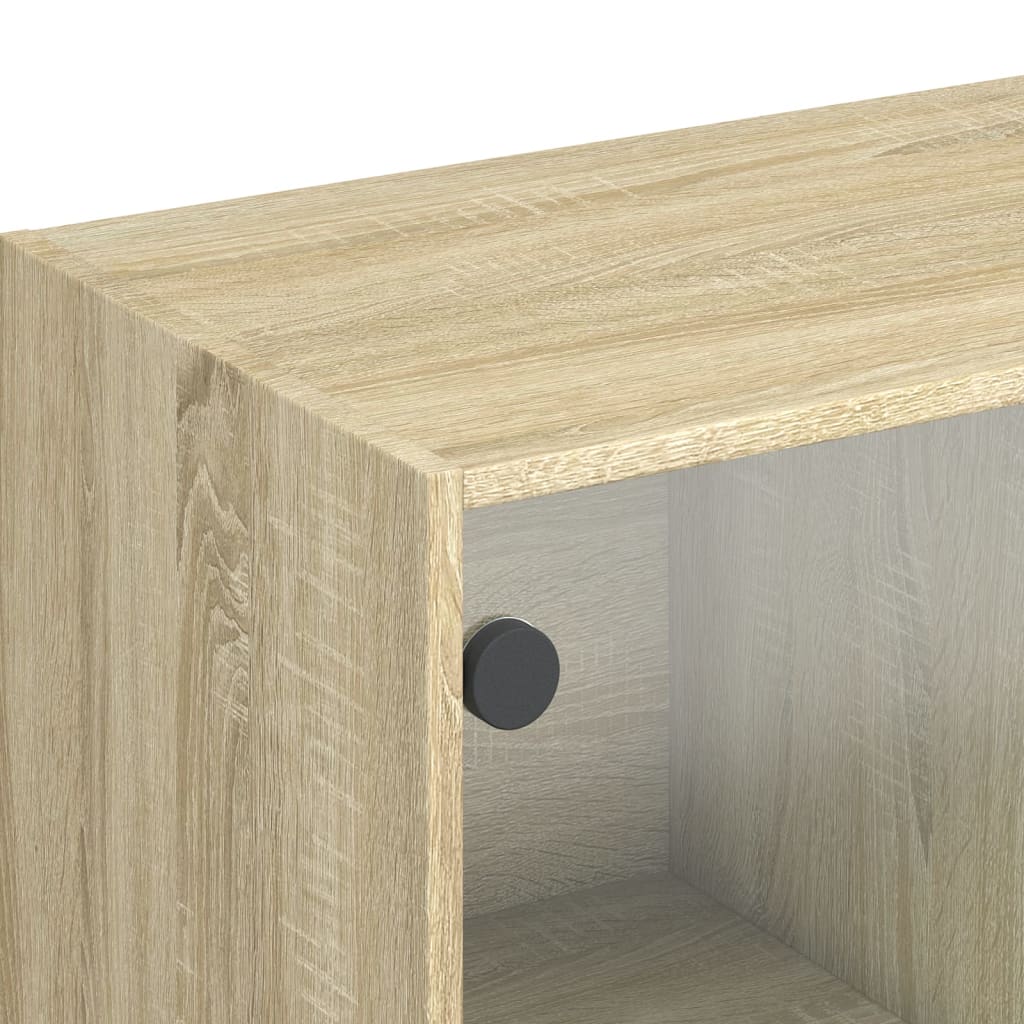 Buffet haut avec portes chêne sonoma bois d'ingénierie - XIOS