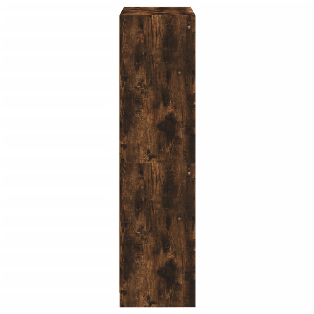 Buffet haut avec portes chêne fumé 68x37x142 cm bois ingénierie - XIOS