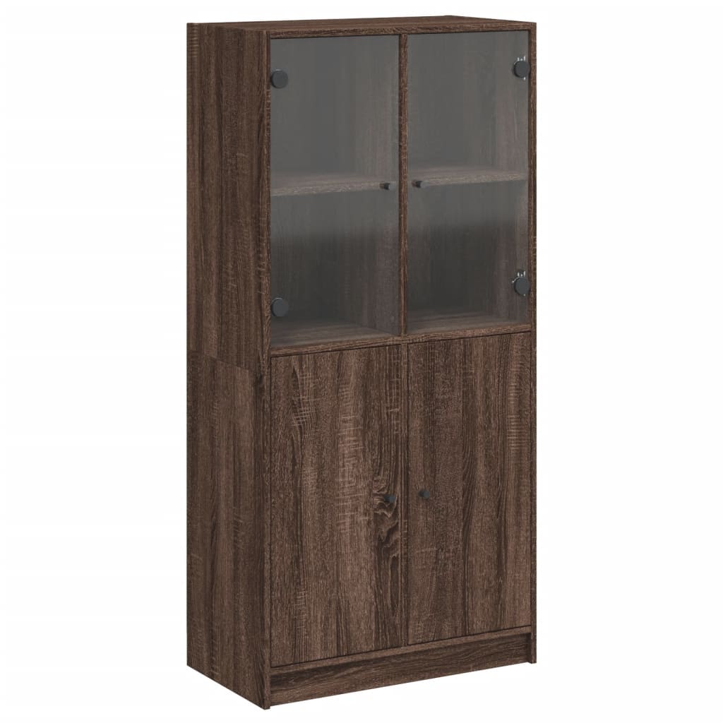 Buffet haut avec portes chêne marron bois d'ingénierie - XIOS