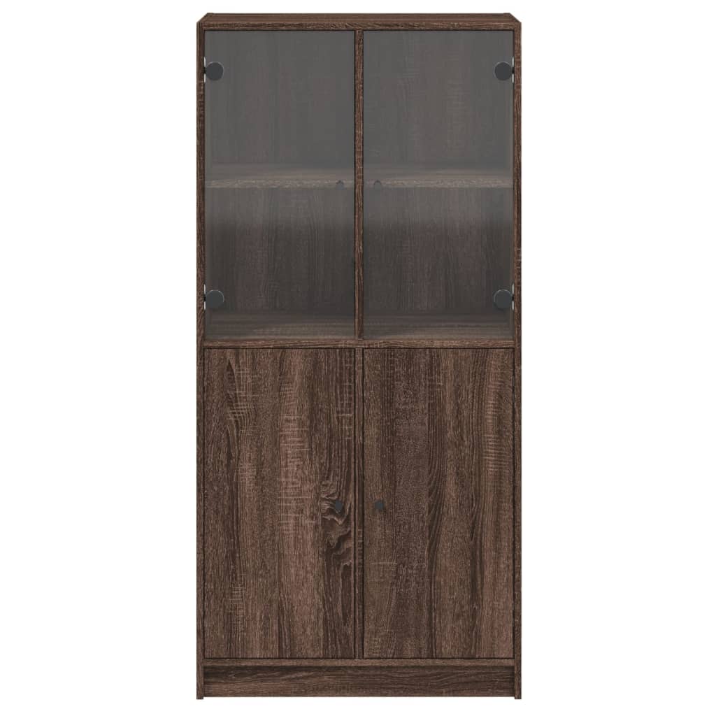 Buffet haut avec portes chêne marron bois d'ingénierie - XIOS