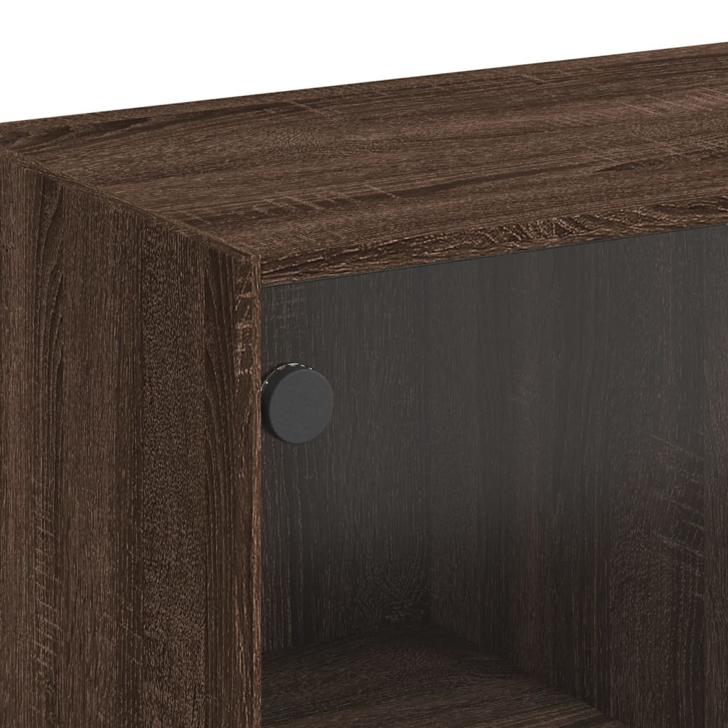 Buffet haut avec portes chêne marron bois d'ingénierie - XIOS