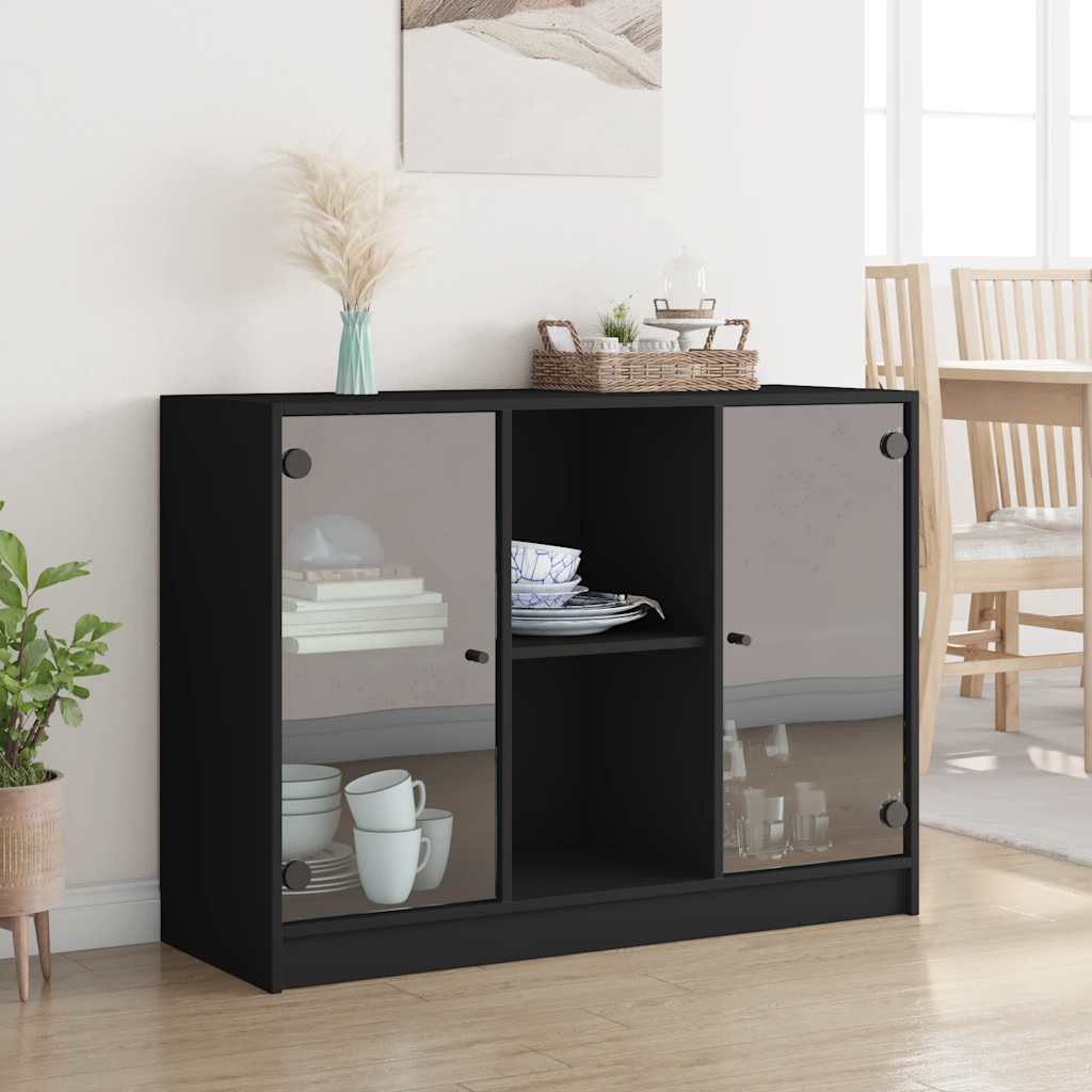 Buffet noir 102x37x75,5 cm bois d'ingénierie - XIOS