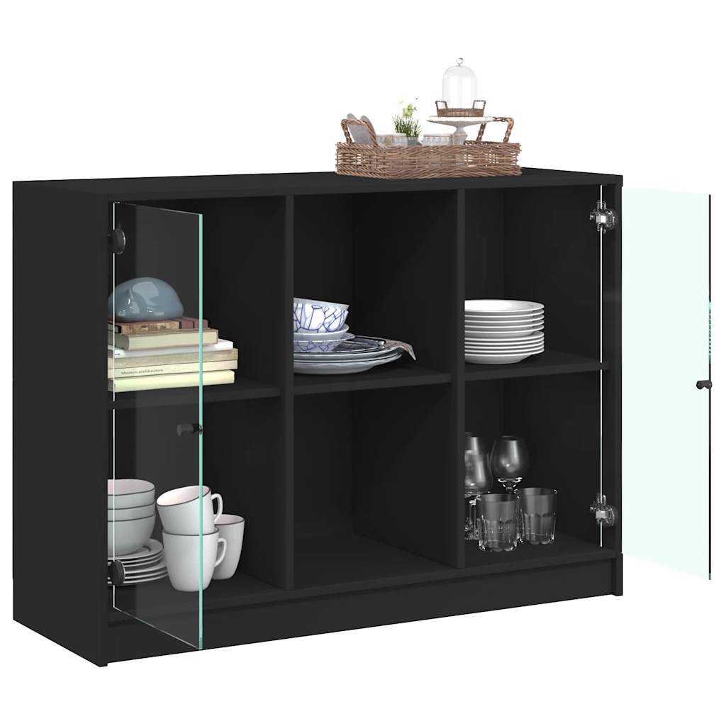 Buffet noir 102x37x75,5 cm bois d'ingénierie - XIOS