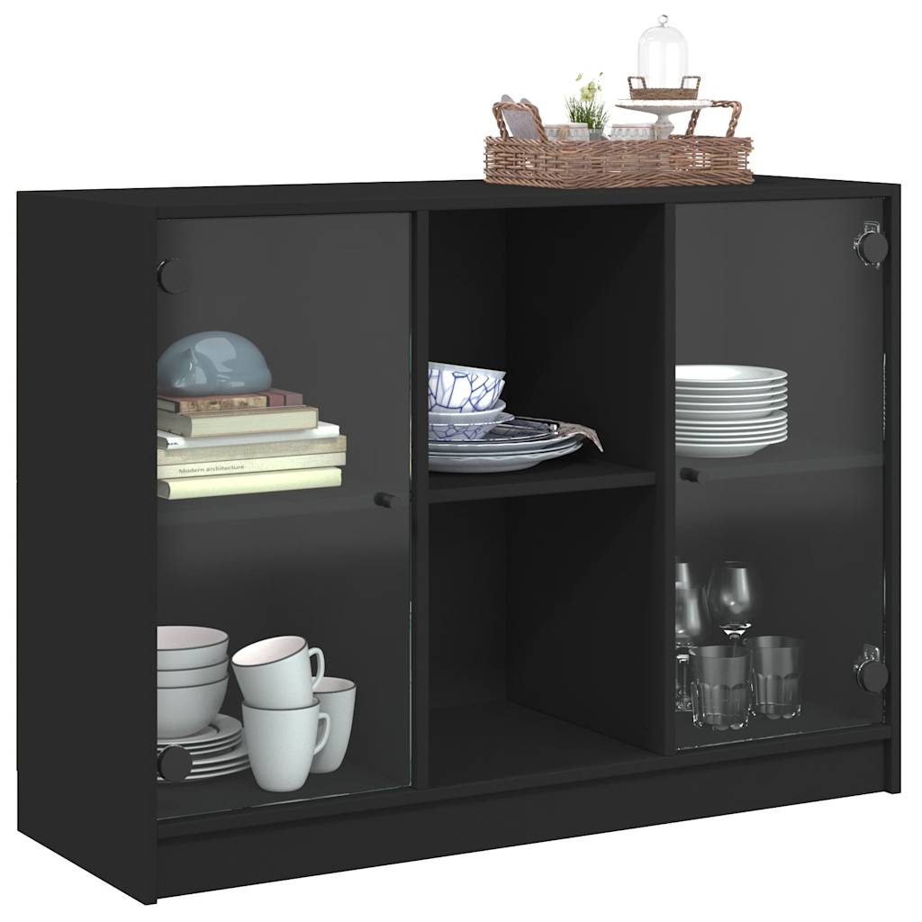 Buffet noir 102x37x75,5 cm bois d'ingénierie - XIOS