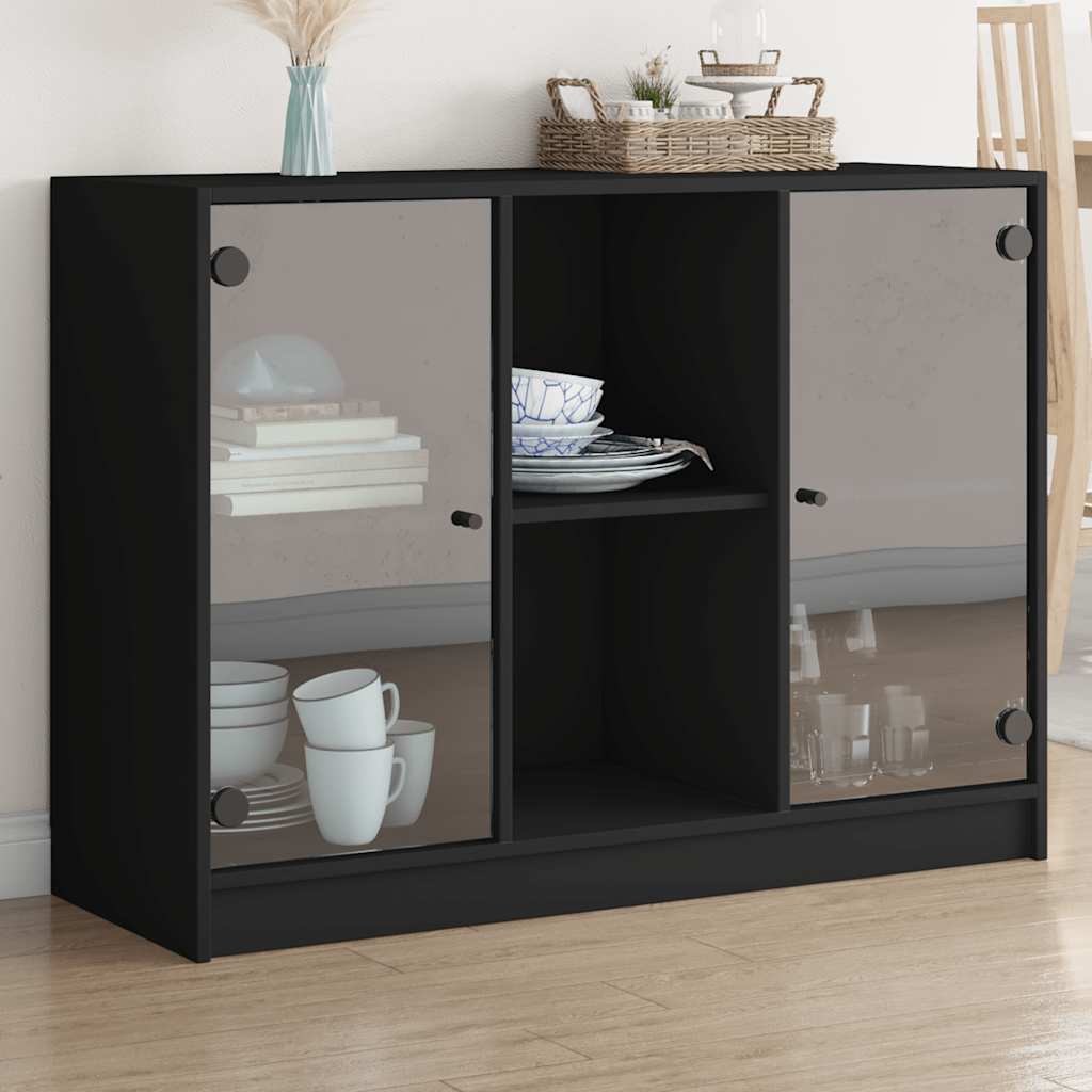 Buffet noir 102x37x75,5 cm bois d'ingénierie - XIOS