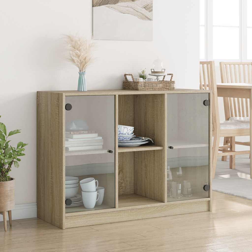 Buffet chêne sonoma 102x37x75,5 cm bois d'ingénierie - XIOS