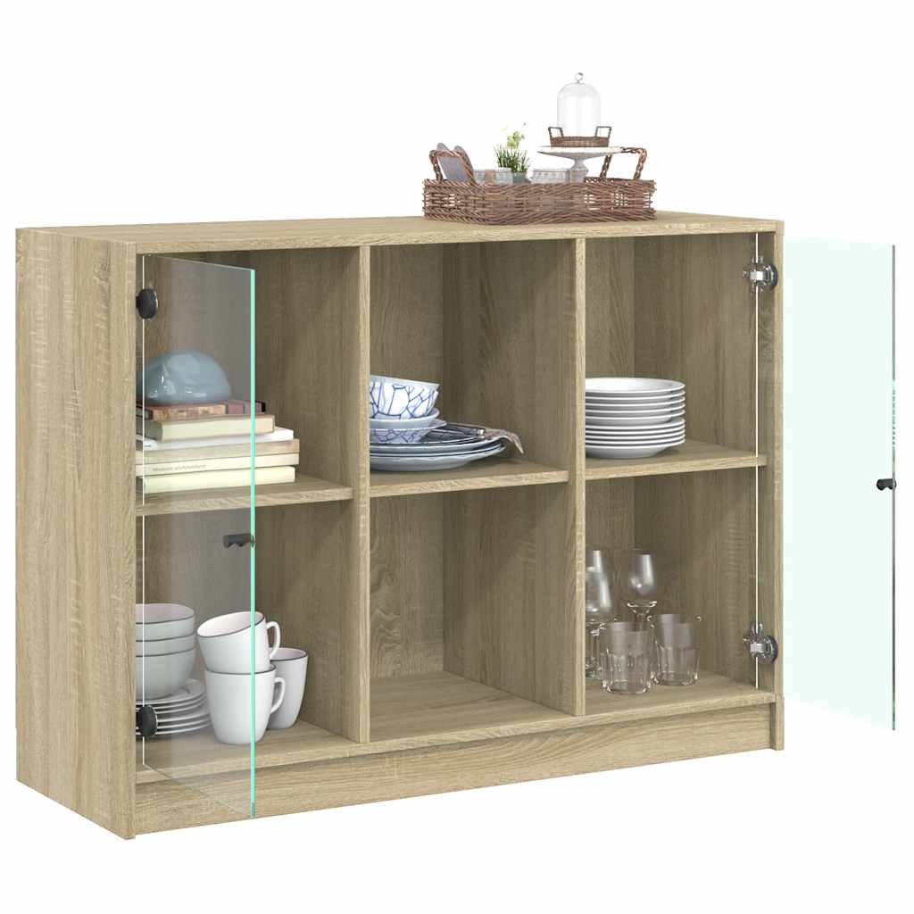 Buffet chêne sonoma 102x37x75,5 cm bois d'ingénierie - XIOS