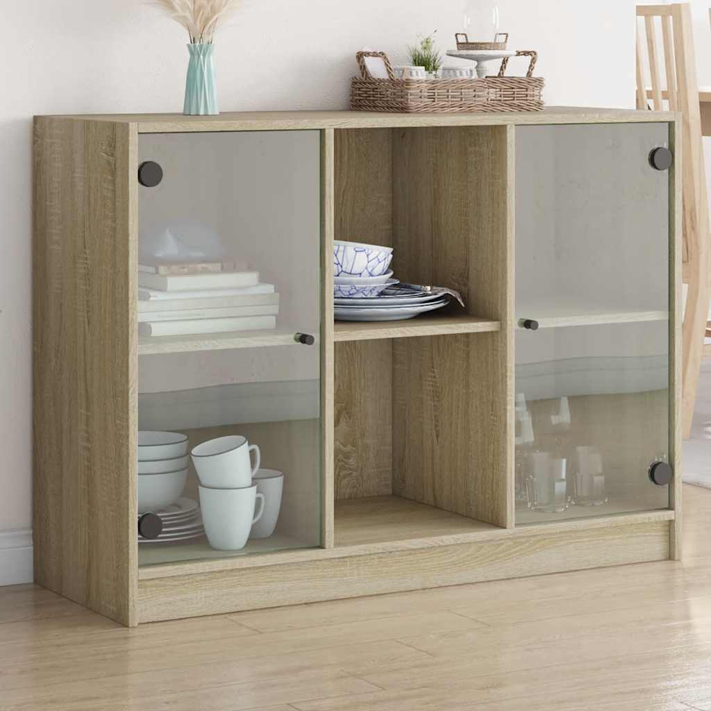 Buffet chêne sonoma 102x37x75,5 cm bois d'ingénierie - XIOS