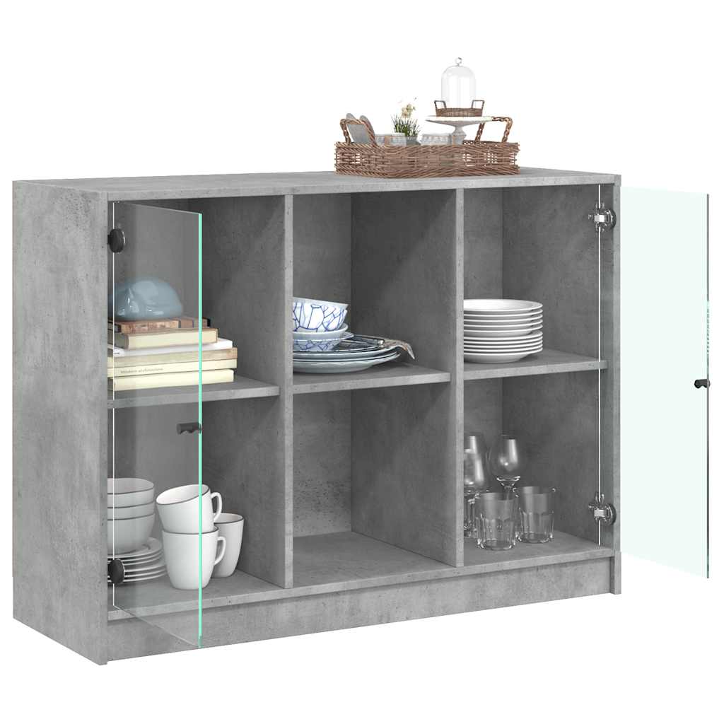 Buffet gris béton 102x37x75,5 cm bois d'ingénierie - XIOS