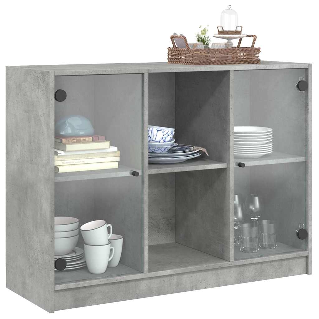 Buffet gris béton 102x37x75,5 cm bois d'ingénierie - XIOS