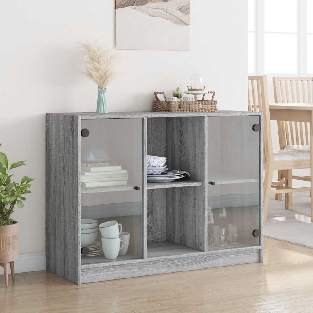 Buffet sonoma gris 102x37x75,5 cm bois d'ingénierie - XIOS