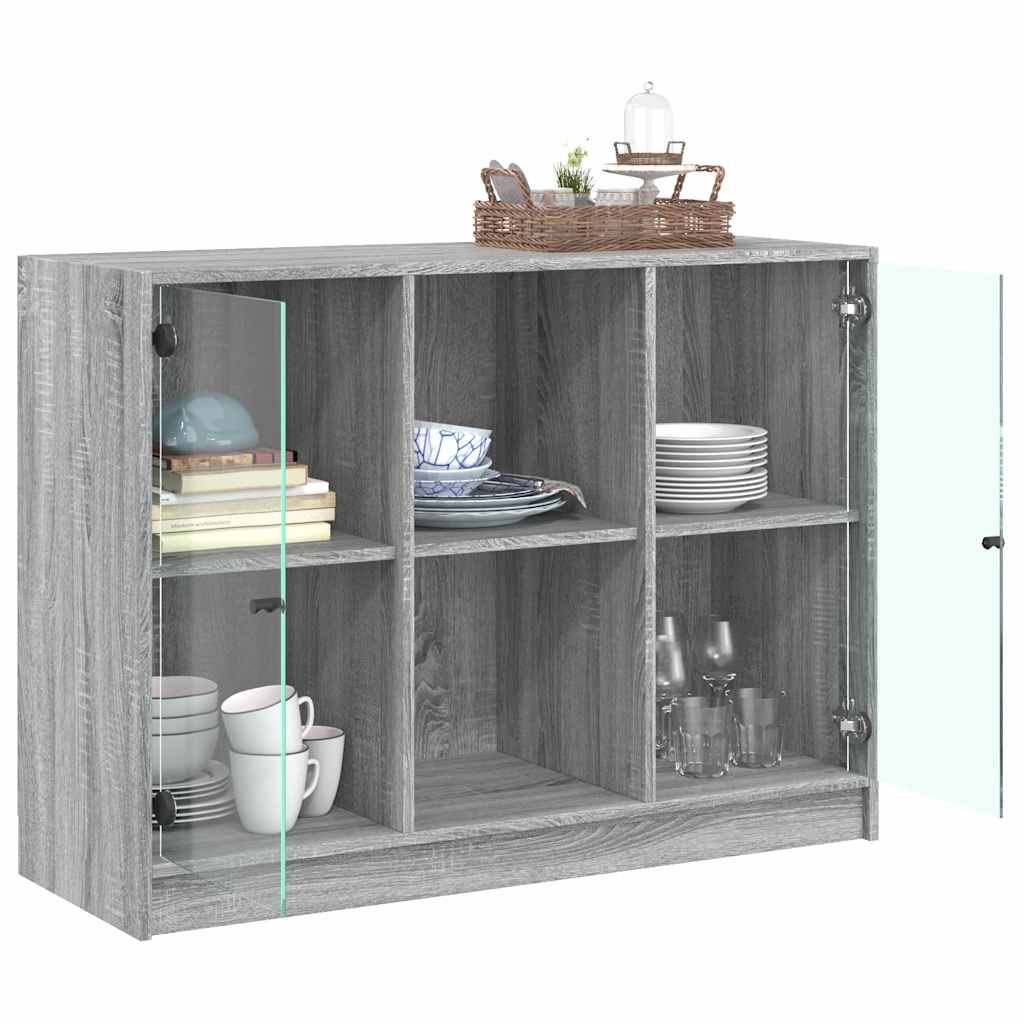 Buffet sonoma gris 102x37x75,5 cm bois d'ingénierie - XIOS