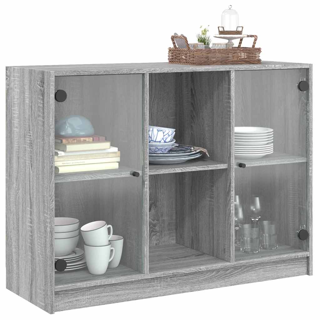 Buffet sonoma gris 102x37x75,5 cm bois d'ingénierie - XIOS