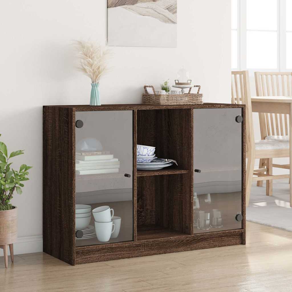 Buffet chêne marron 102x37x75,5 cm bois d'ingénierie - XIOS