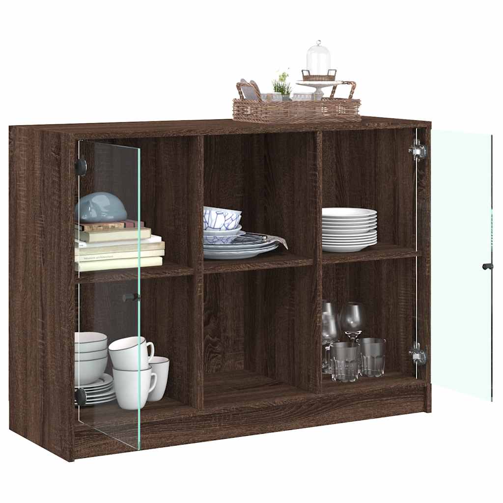 Buffet chêne marron 102x37x75,5 cm bois d'ingénierie - XIOS