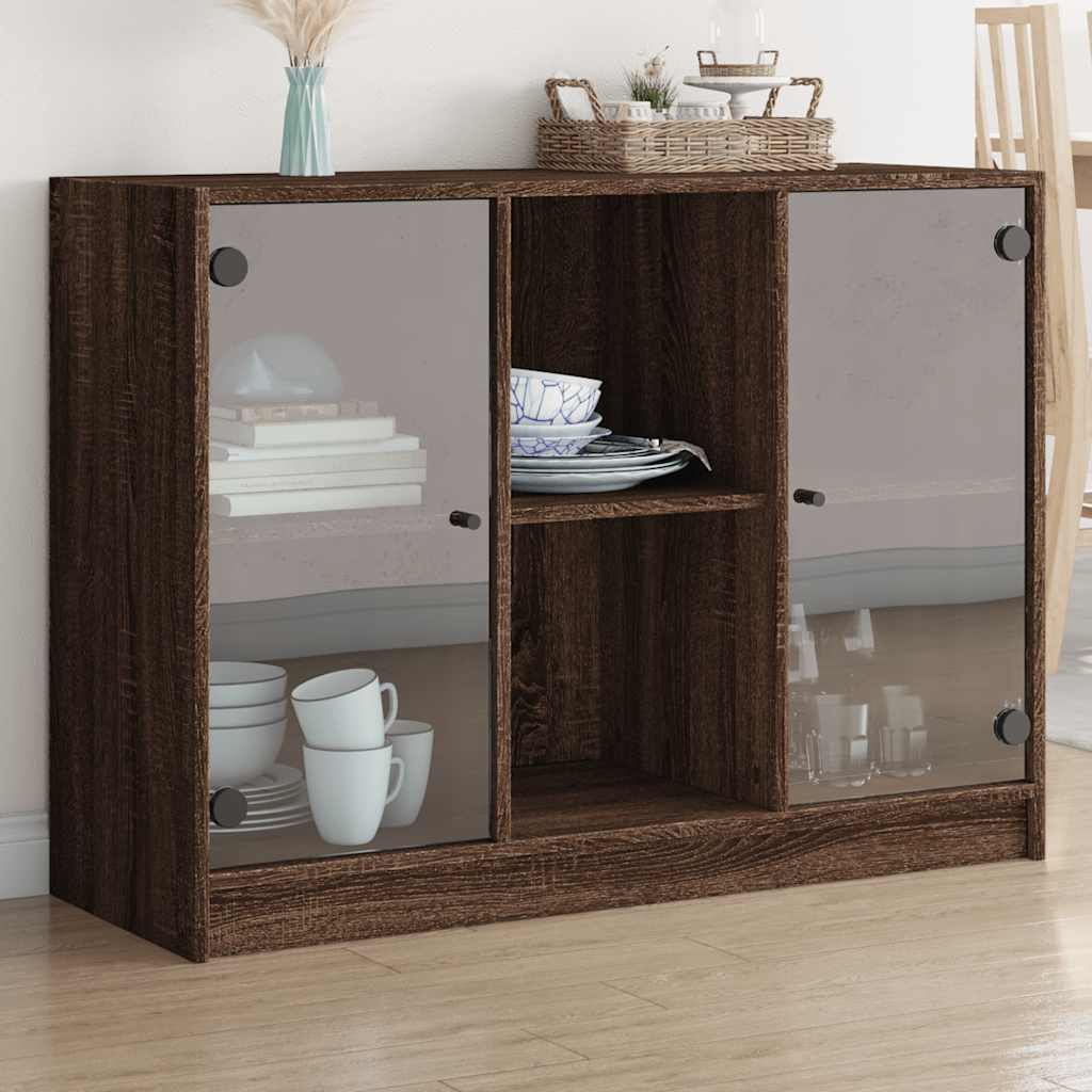 Buffet chêne marron 102x37x75,5 cm bois d'ingénierie - XIOS