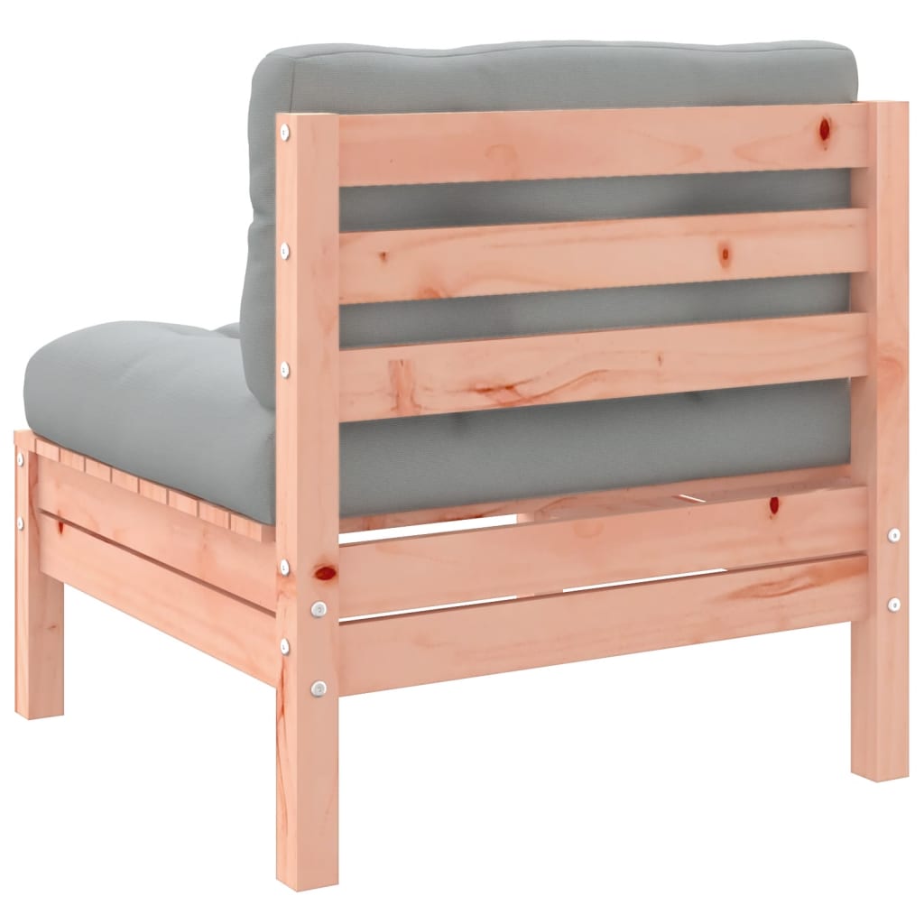 Salon de jardin 3 pcs et coussins bois massif sapin de douglas