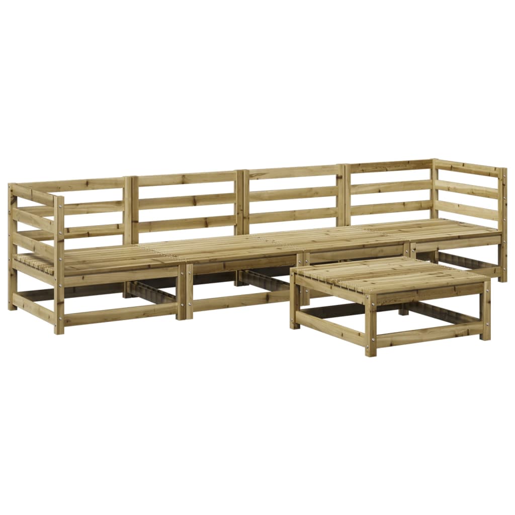 Salon de jardin 5 pcs bois de pin imprégné - XIOS