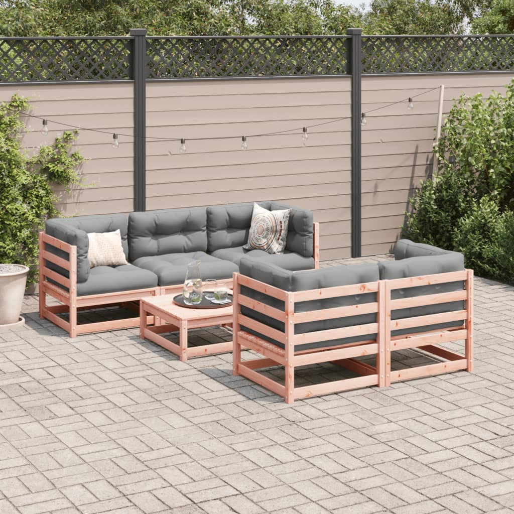Salon de jardin 6 pcs bois massif sapin de douglas - XIOS
